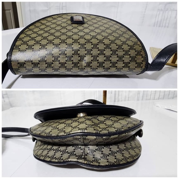 Authentic CELINE Macadam Crossbody Bag Navy Blue/Beige - Picture 9 of 15